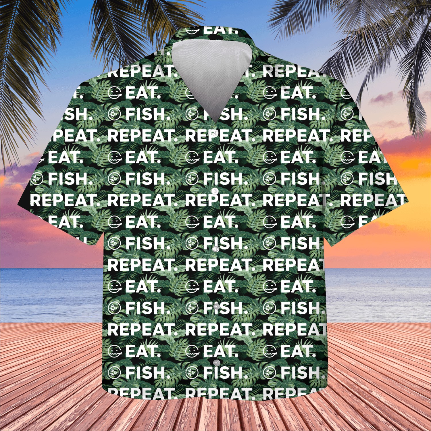 Eat Sleep Fish Repeat Kids Hawaiians
