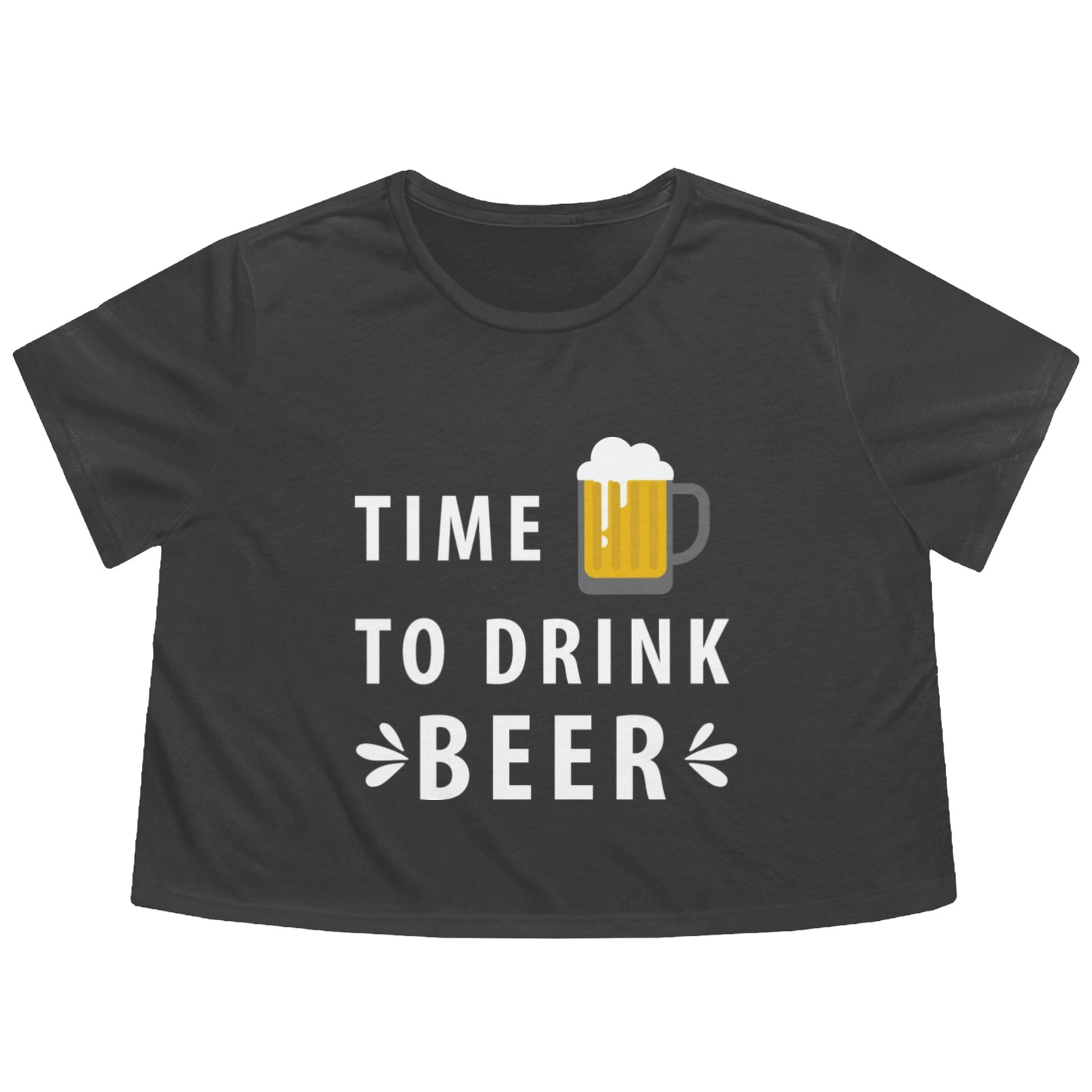 Time To Drink Beer Flowy Cropped Tees