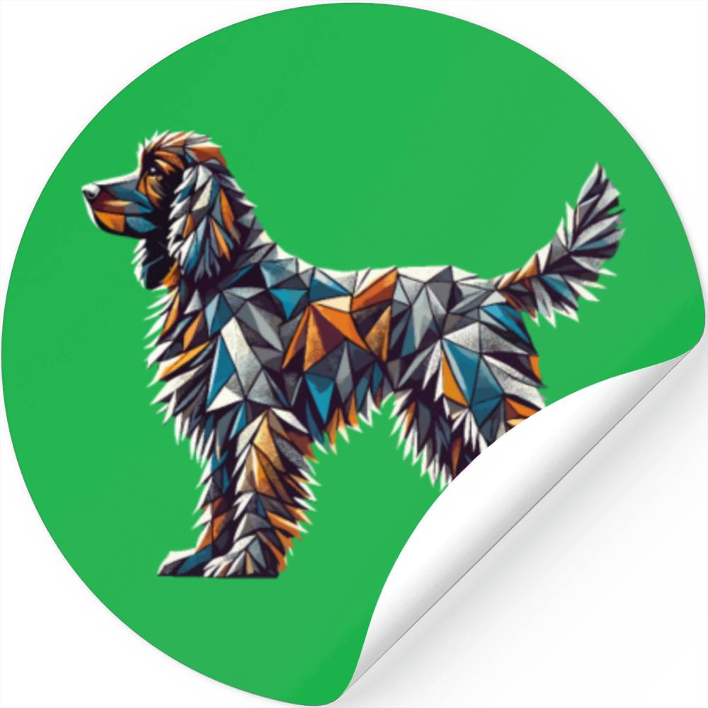 Geometric Art Irish Water Spaniel Spaniels Stickers