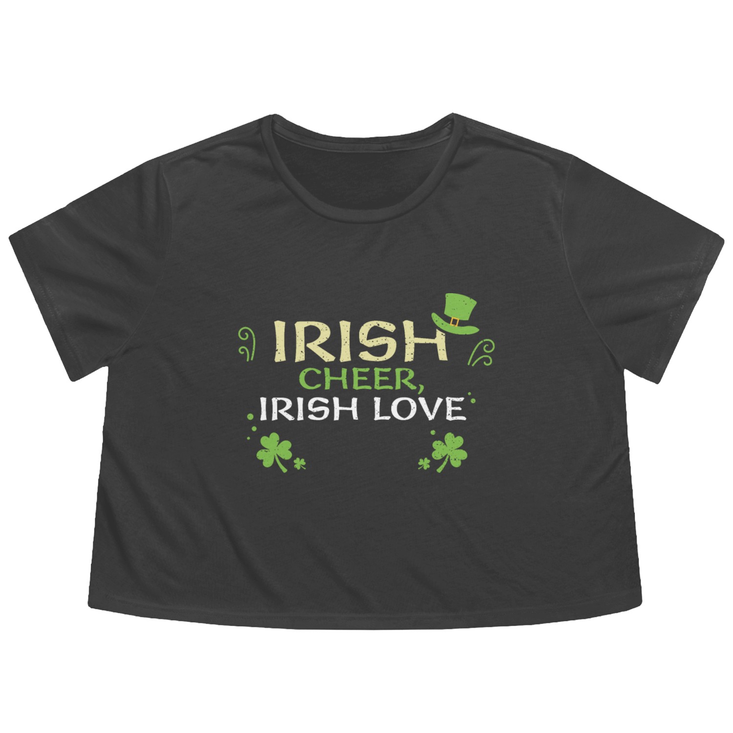 Irish cheer, Irish love Flowy Cropped Tees