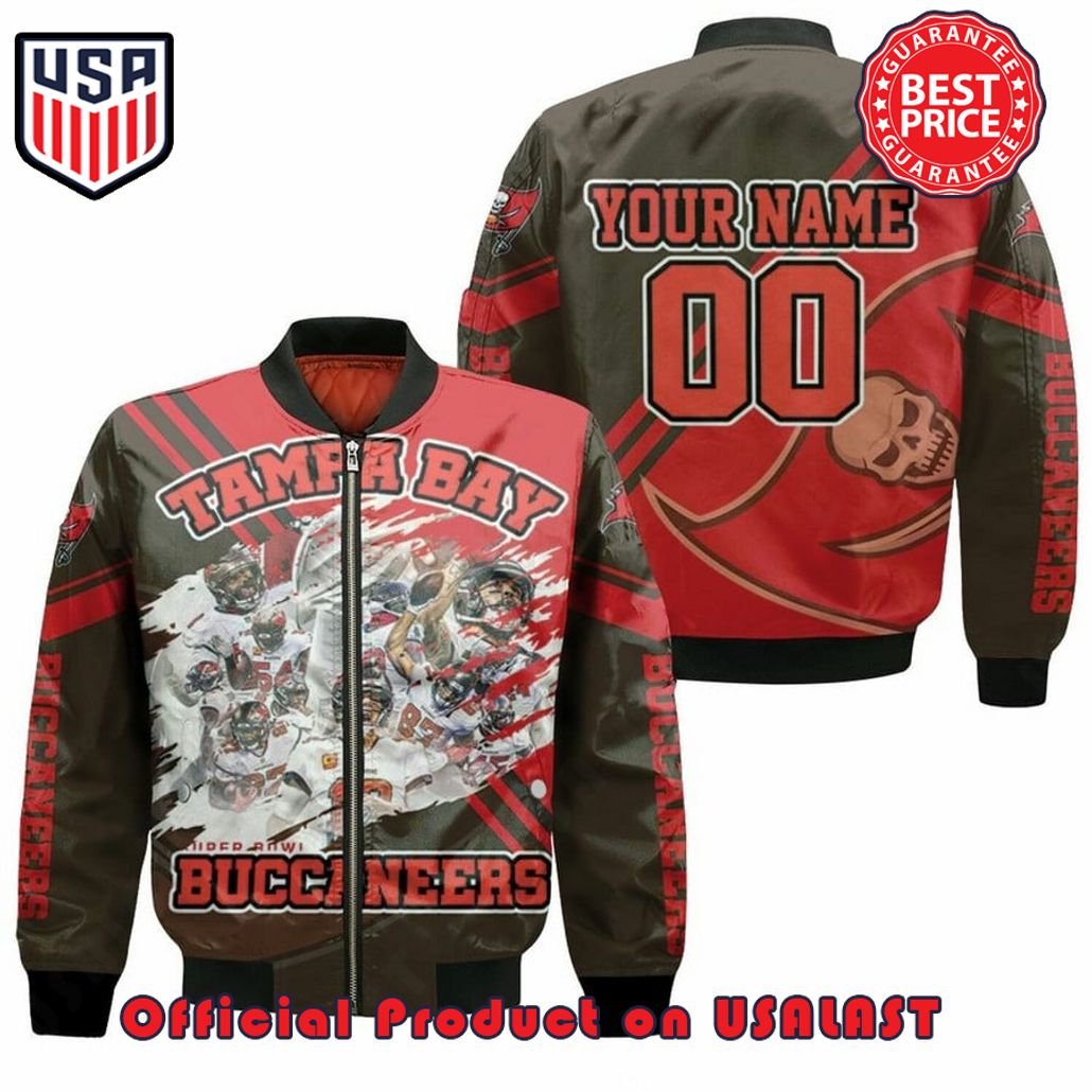 TAMPA BAY BUCCANEERS TEAM LOGO 3D CUSTOMIZED PATTERN BOMBER JACKET