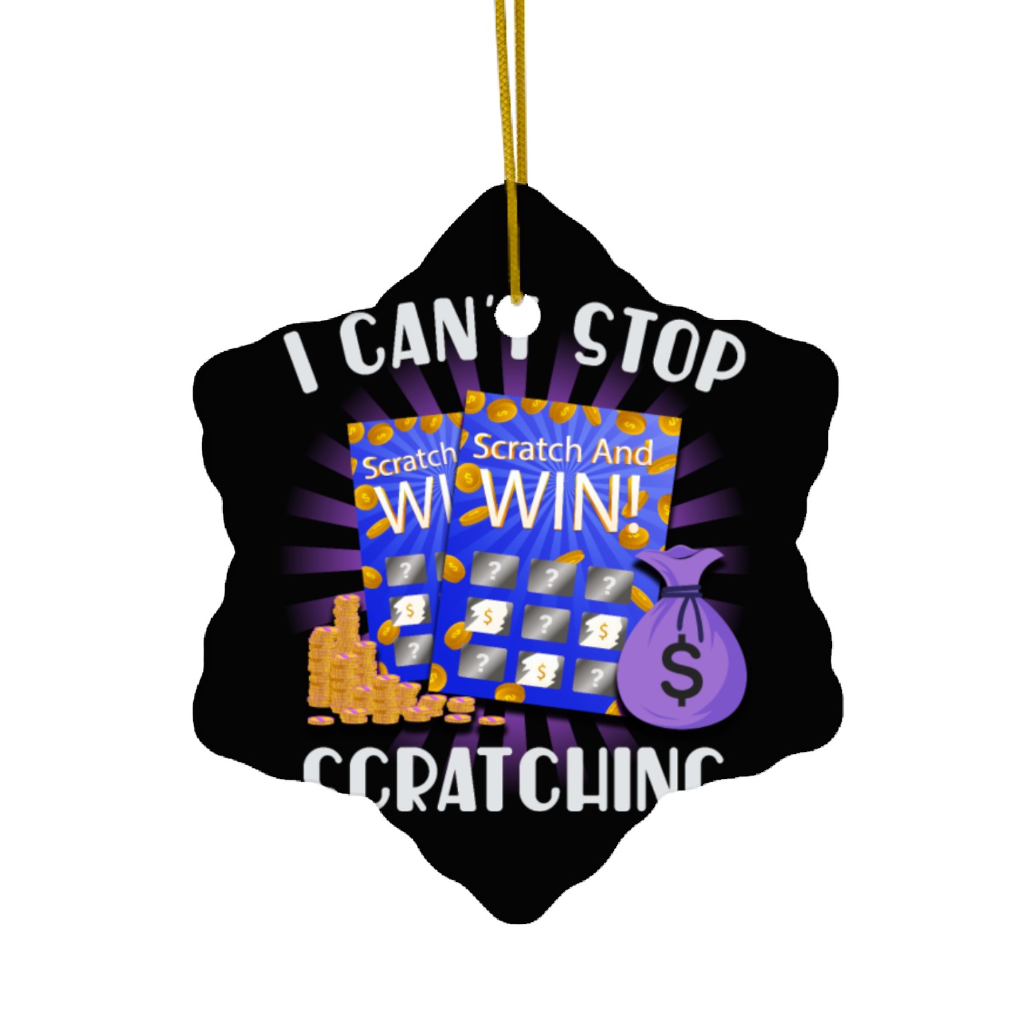 I Can't Stop Scratching Ceramic Ornaments