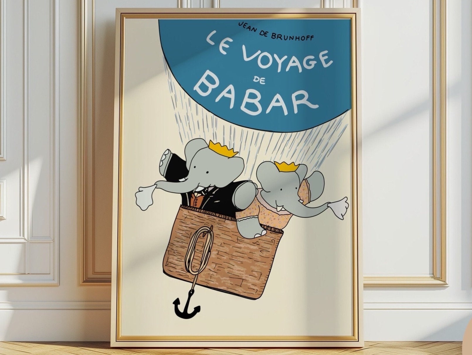 Babar the elephant wall art, bedroom decoration