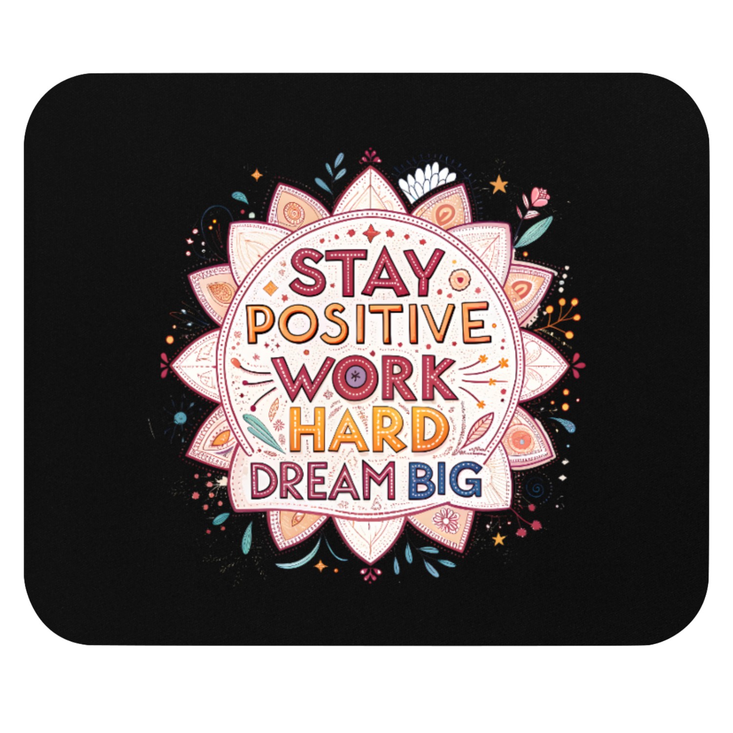 Inspirational Mandala with Motivational Quotes Mouse Pads
