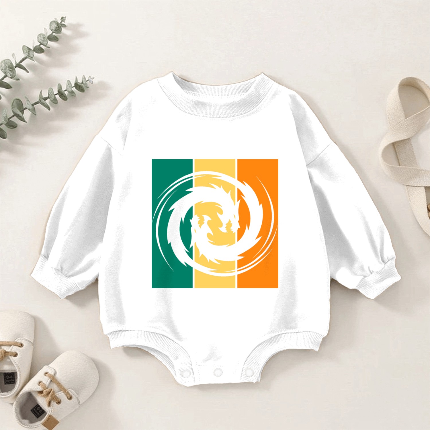 Dragon Ying Yang Baby Romper Sweatshirts