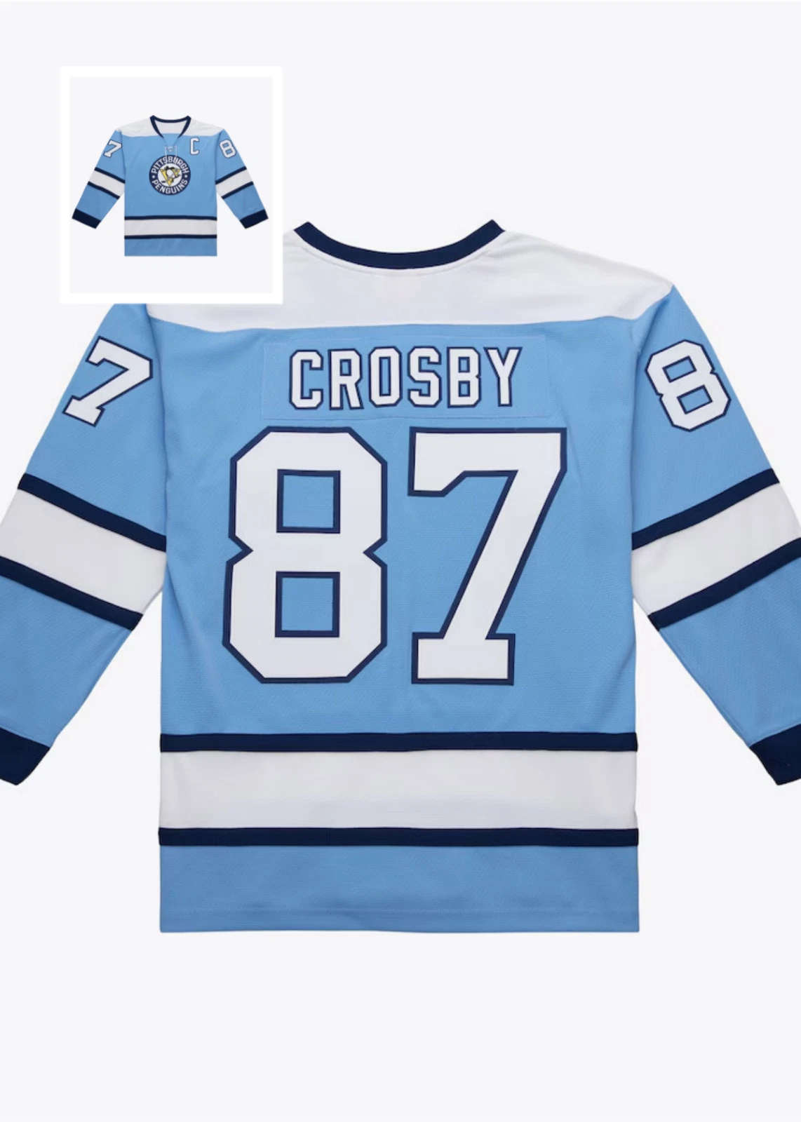 Men's #87 Crosby 2008-09 Light Blue Power Play Playr All Jersey