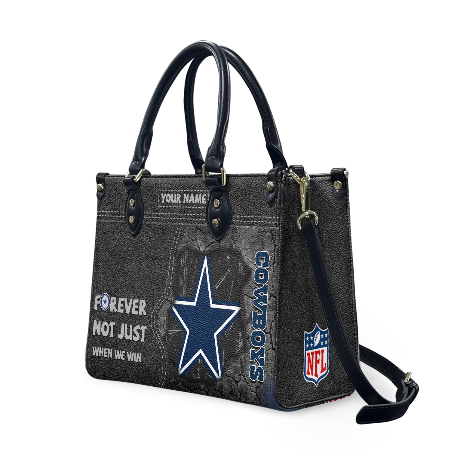 Custom Dallas Team Cowboys Forever Leather Bag, Woman Leather Bag