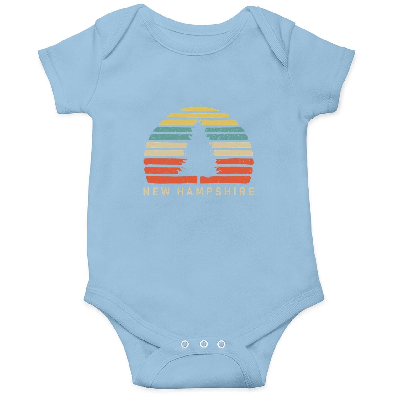 Retro Sunset New Hampshire Baby Bodysuit