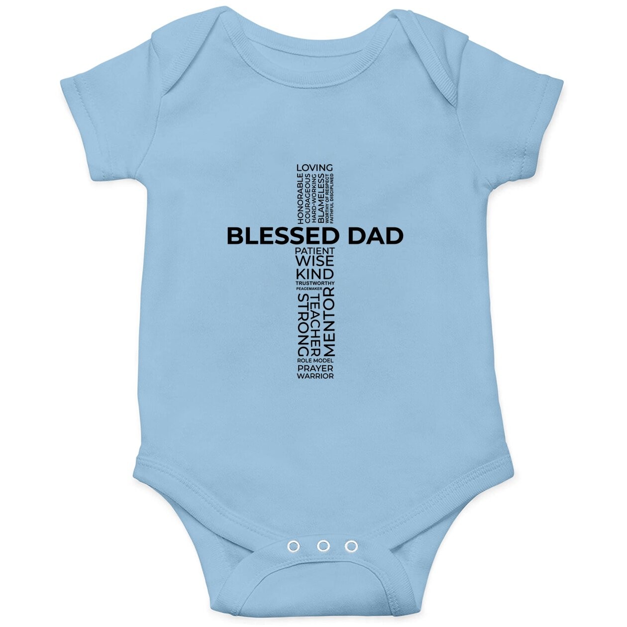 Christian Blessed Dad Cross Father's Day Baby Bodysuit