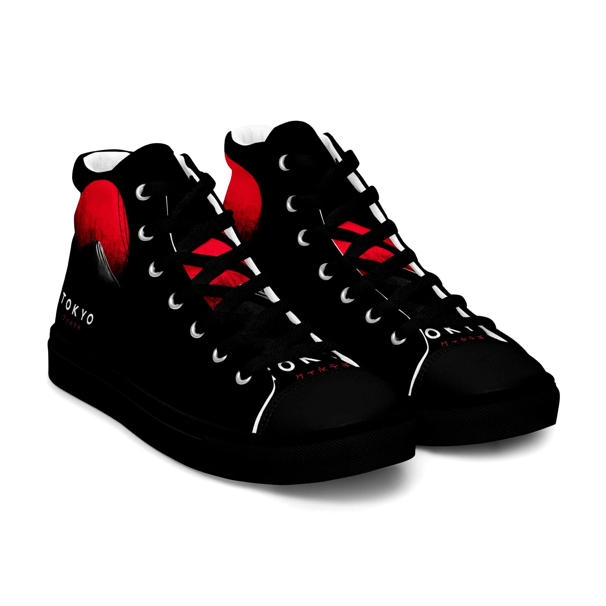 Tokyo Apex High Top Canvas Sneakers, Japanese Streetwear Mount Fuji Design