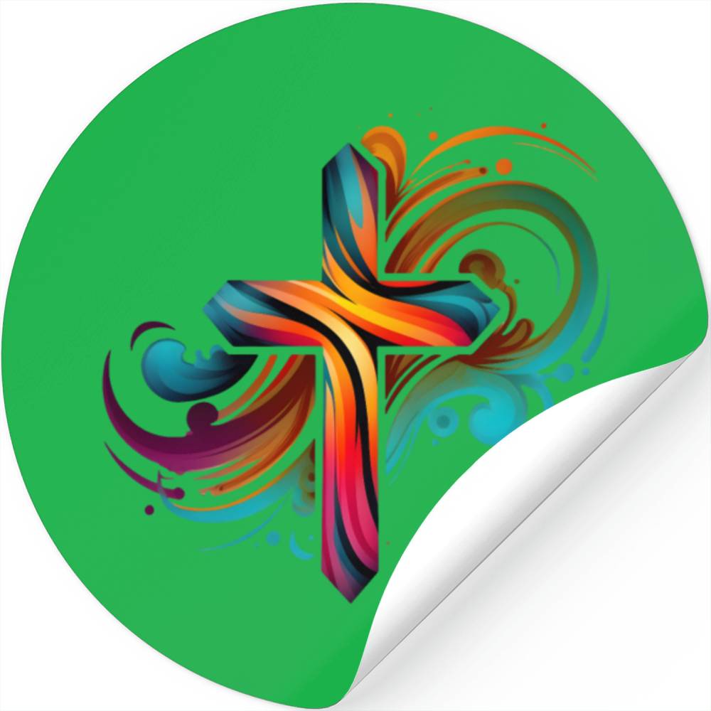 Jesus Cross Painting Stickers