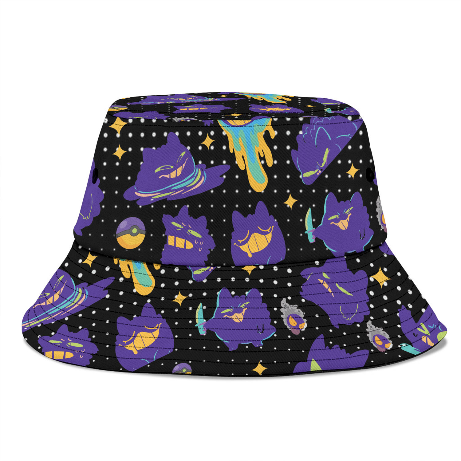 Gengar Ghostly Giggles Bucket Hat, Funny Ghost Type Party Hat, Anime Bucket, Gengar Gifts