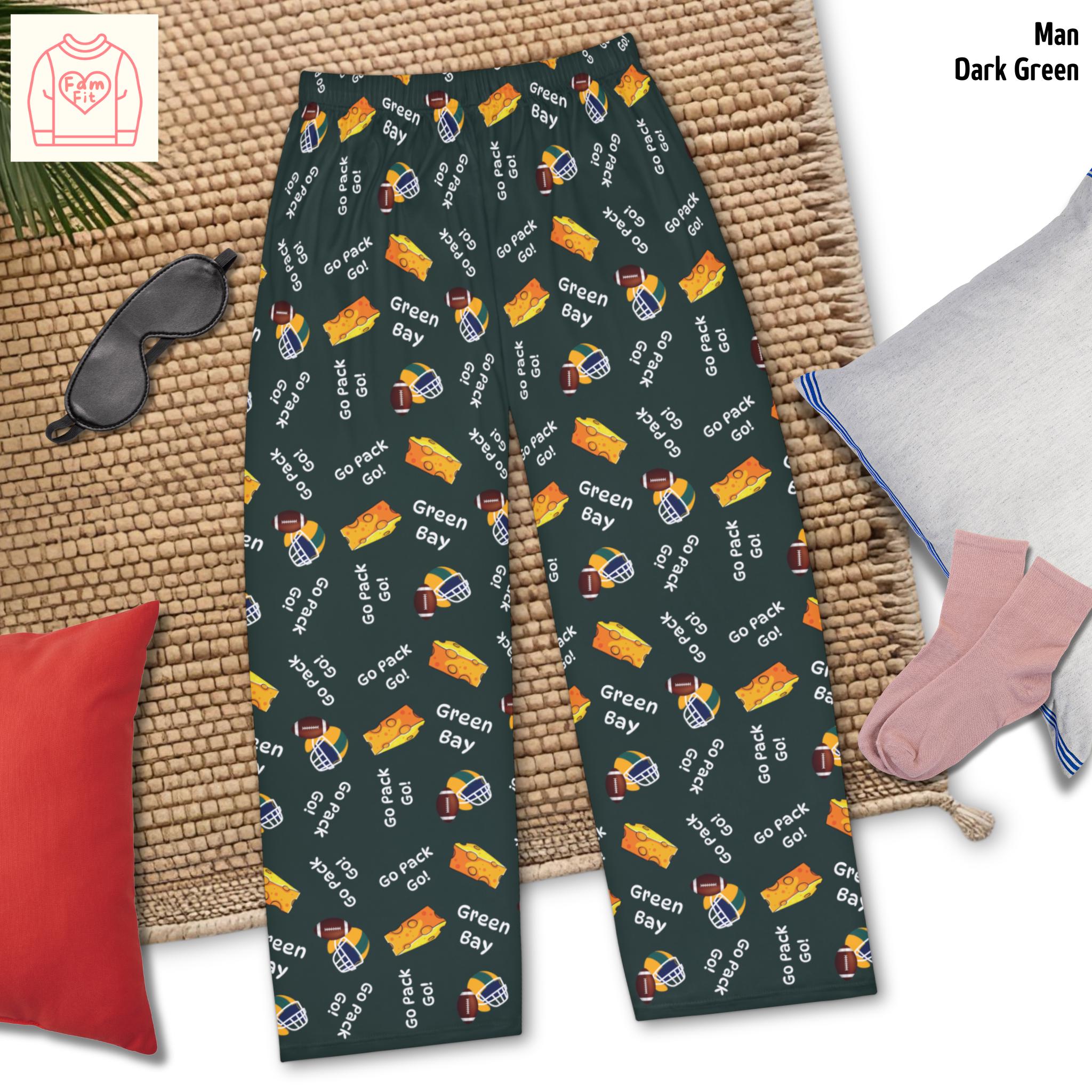 Green Bay Pajama Pants for Women, Packer Fan Gift, Green Bay Pajamas for Men