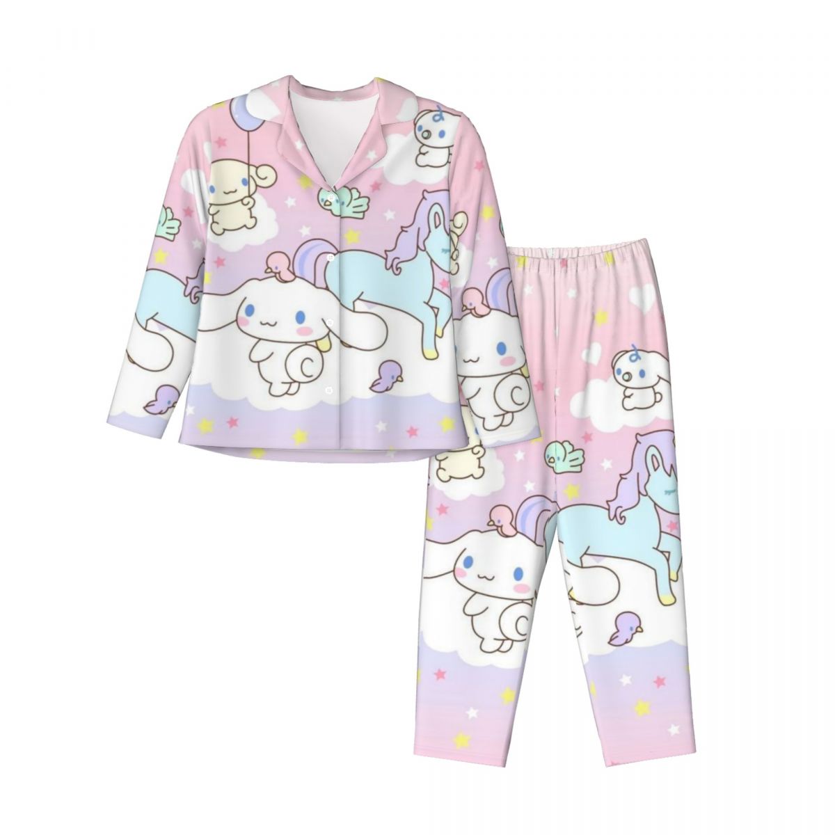 Sanrio Cinnamoroll Women's Pajamas Sets Woman 2 Pieces Pajamas Female Couples Loungewear Suit Home Clothes
