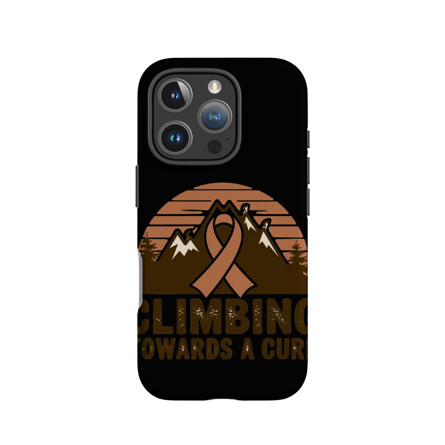 Mountain Climbing Cancer Awareness Retro Design IPhone Cases