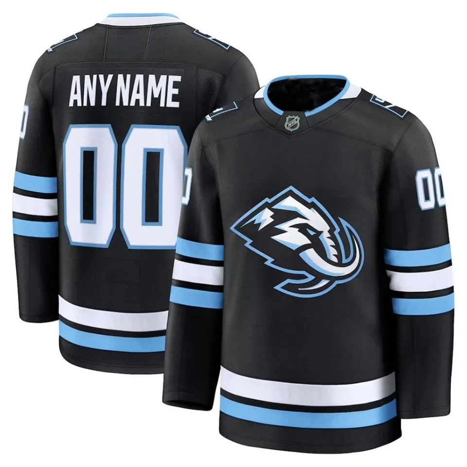 Men's Utahs Mammoths Black Home Premium Custom - All Printed Jersey