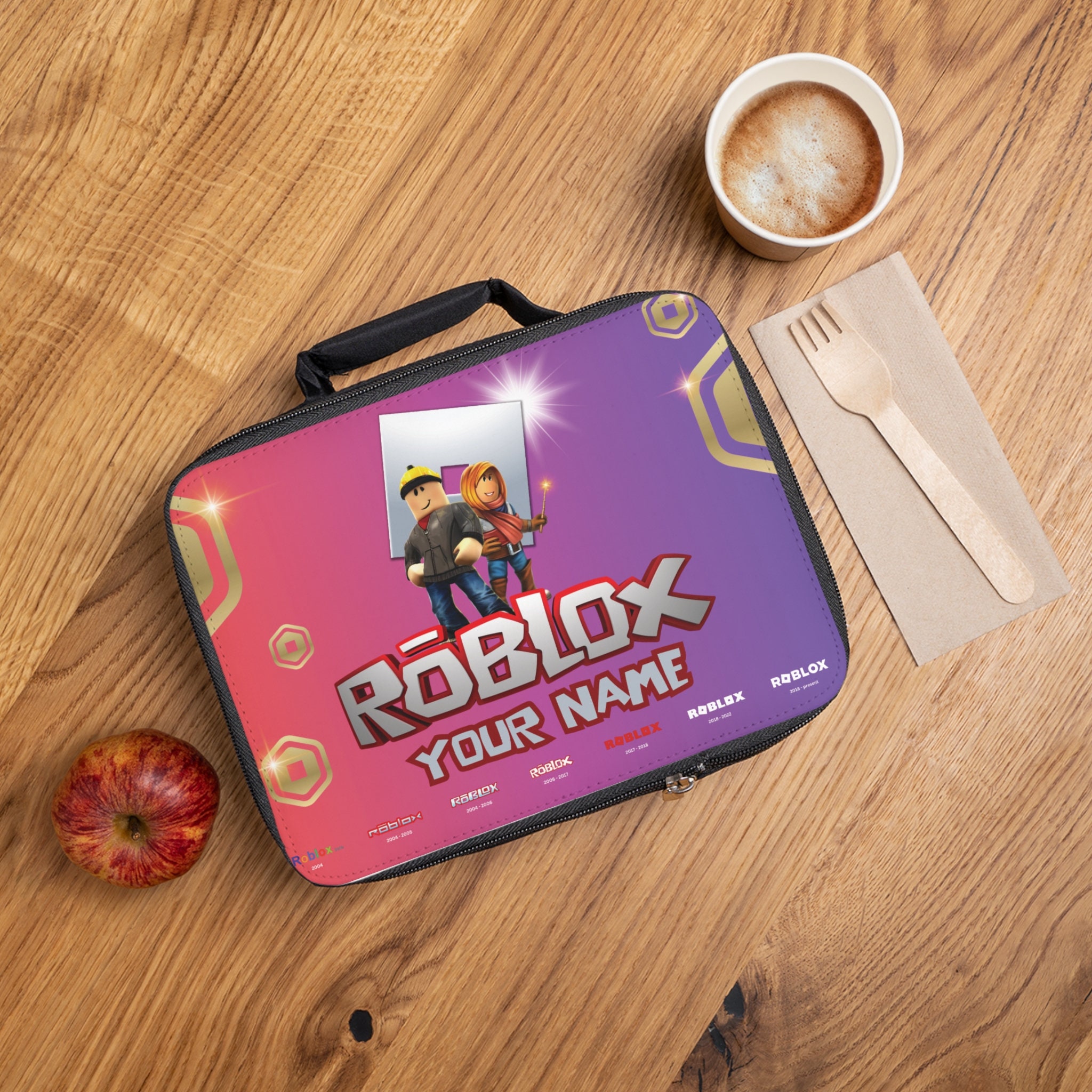 Personalized Roblox lunch bag with name