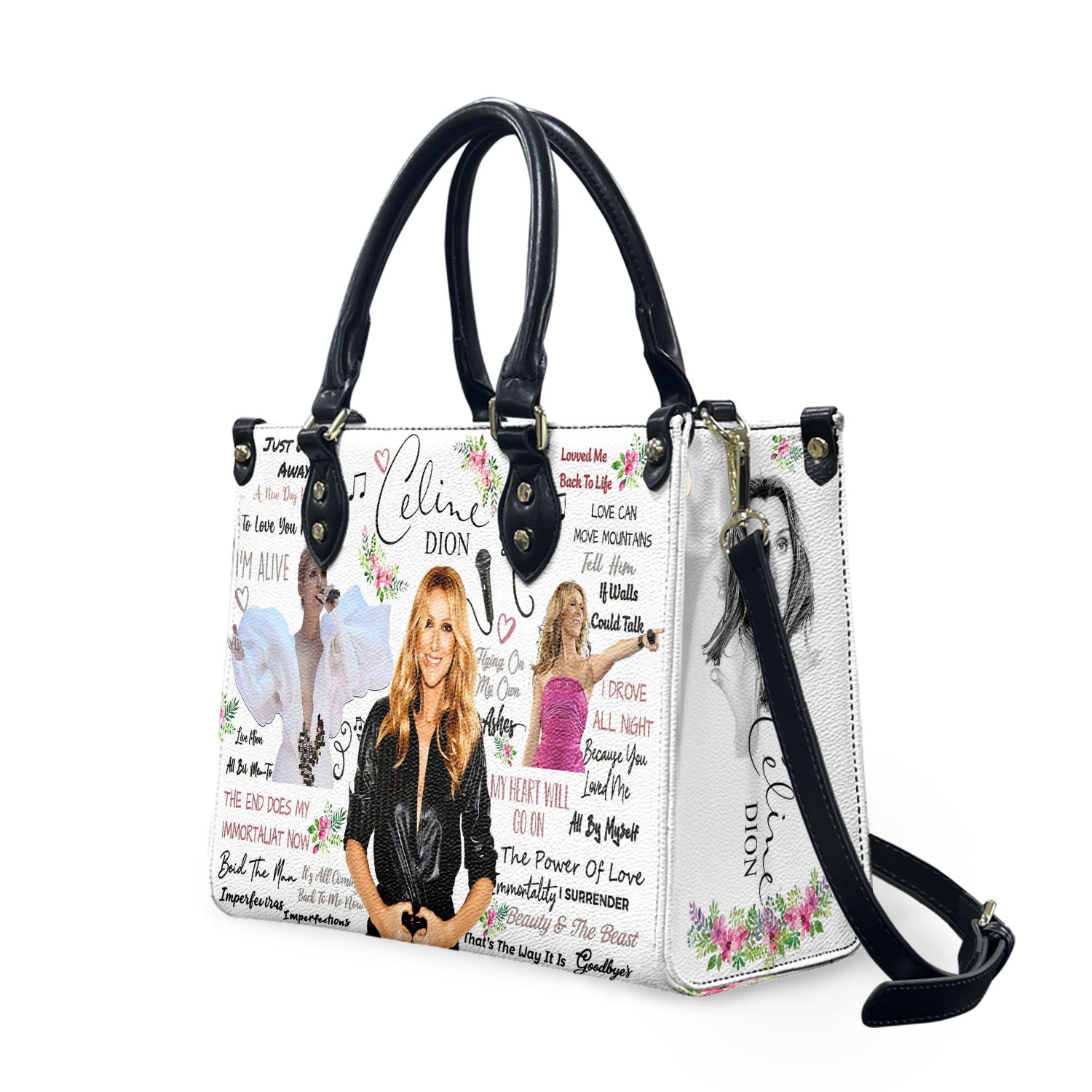 Cline Dion Leather Bag bag,Cline Dion Handbag, Music Woman Purse,Cline Dion Lover's Handbag,Custom Leather Bag,Personalized Bag