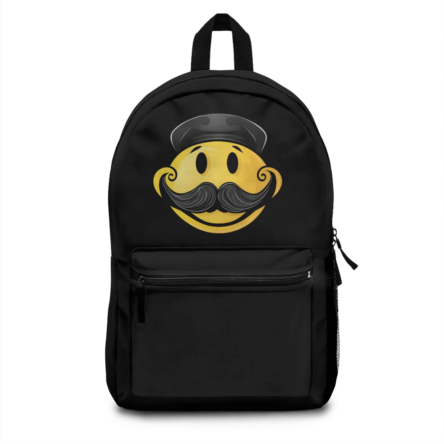 Happy face with mustache Backpacks
