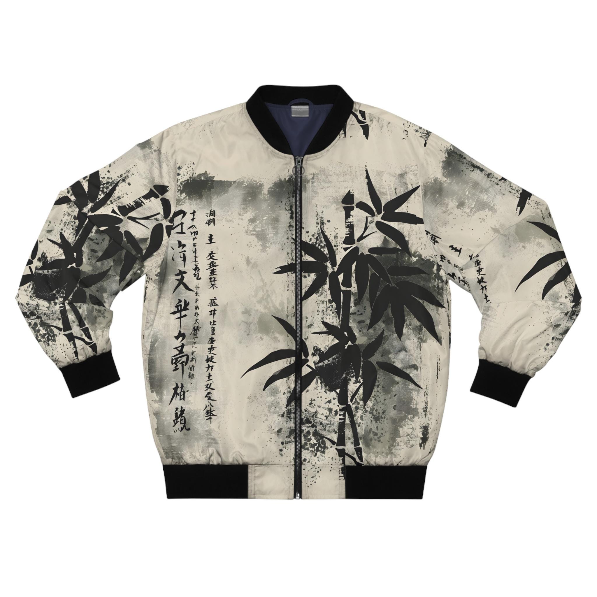 Vintage Japanese Streetwear Men's Bomber Jacket (AOP),Japanese Aesthetic Jacket ,Fashionable japanese bomber jacket