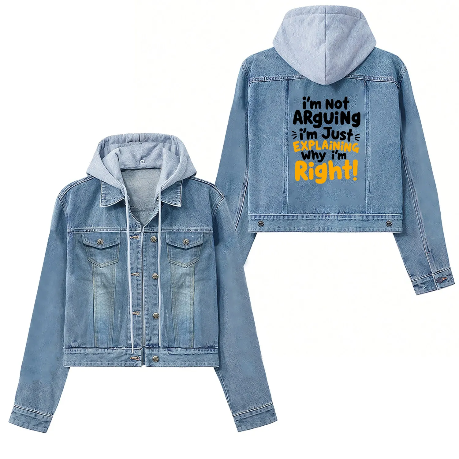 Intellectual Humor Women's Denim Jackets Witty Typography