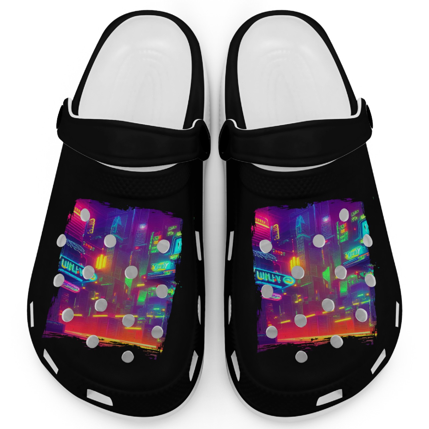 Cool Japanese World Japan Neon City Clogs