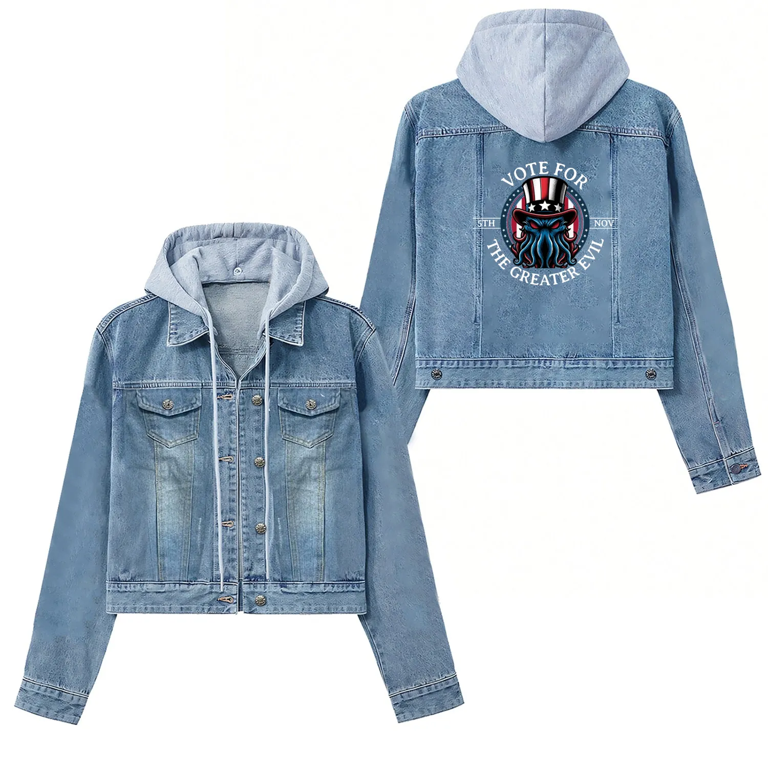 Vote for the Greater Evil, Presidential Elections Women's Denim Jackets