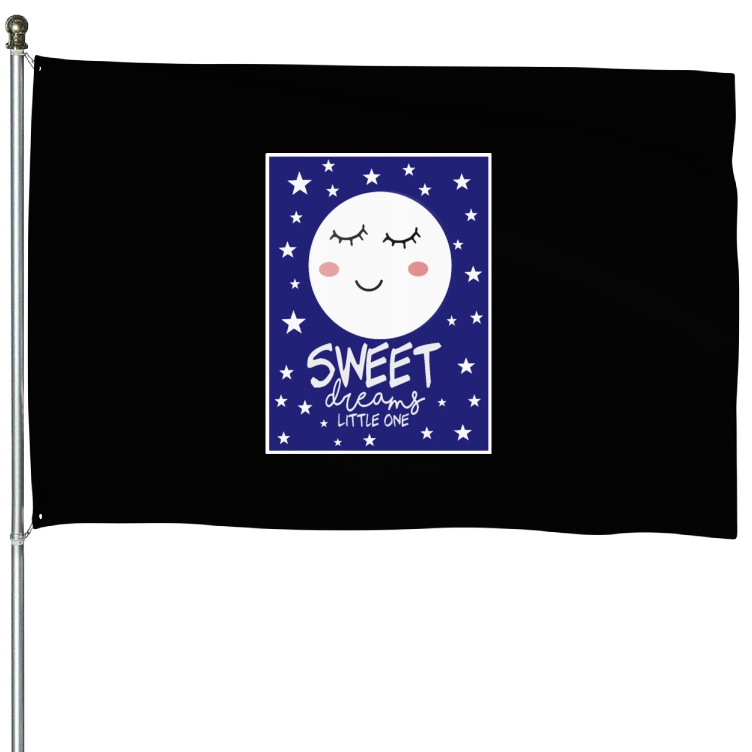 Sleepy Moon - Sweet Dreams Little One House Flags