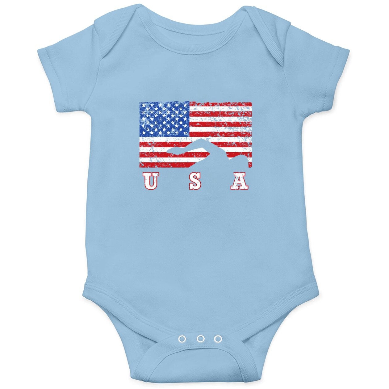 American Flag Swimming Usa Baby Bodysuit