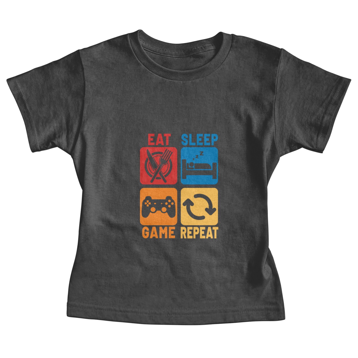 Eat Sleep Game Repeat Baby Tees