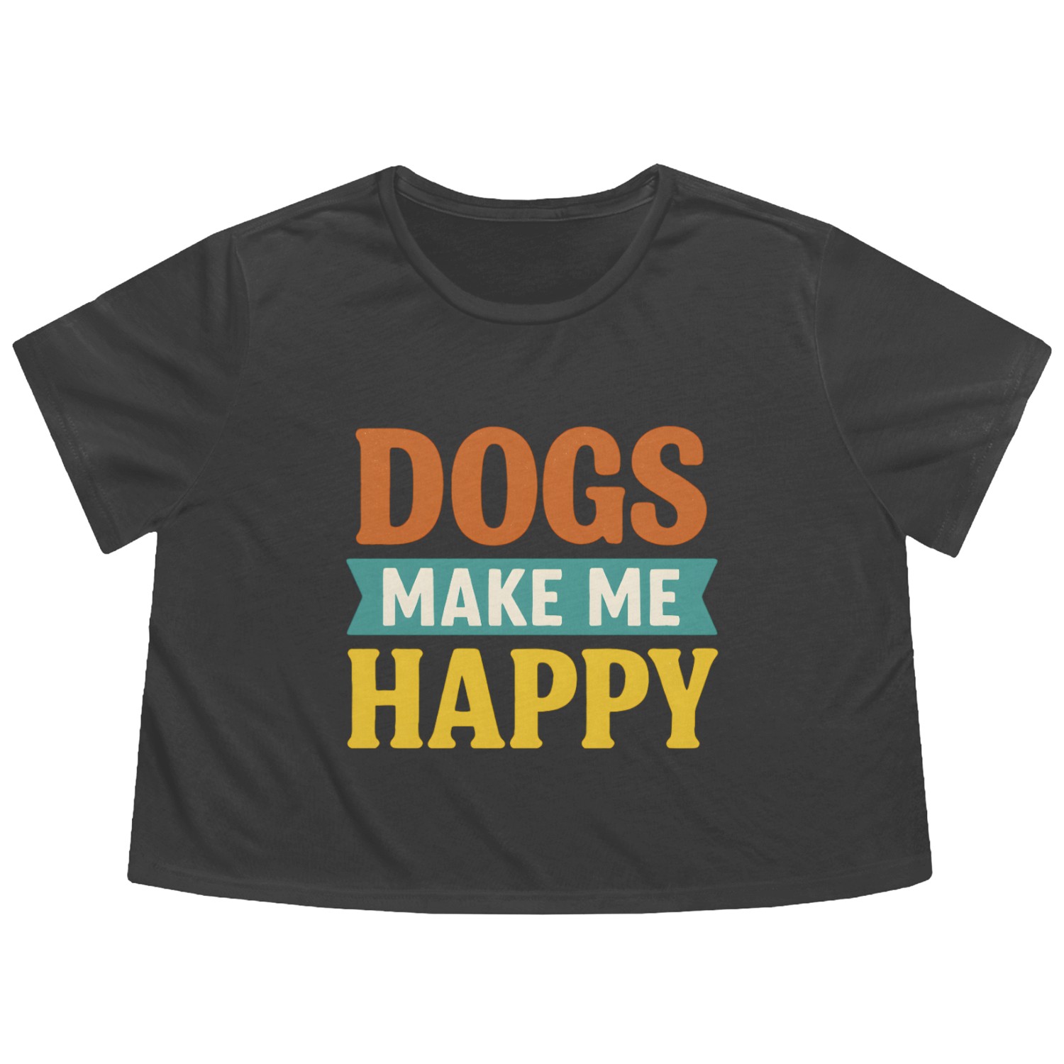 Dogs Happy Flowy Cropped Tees