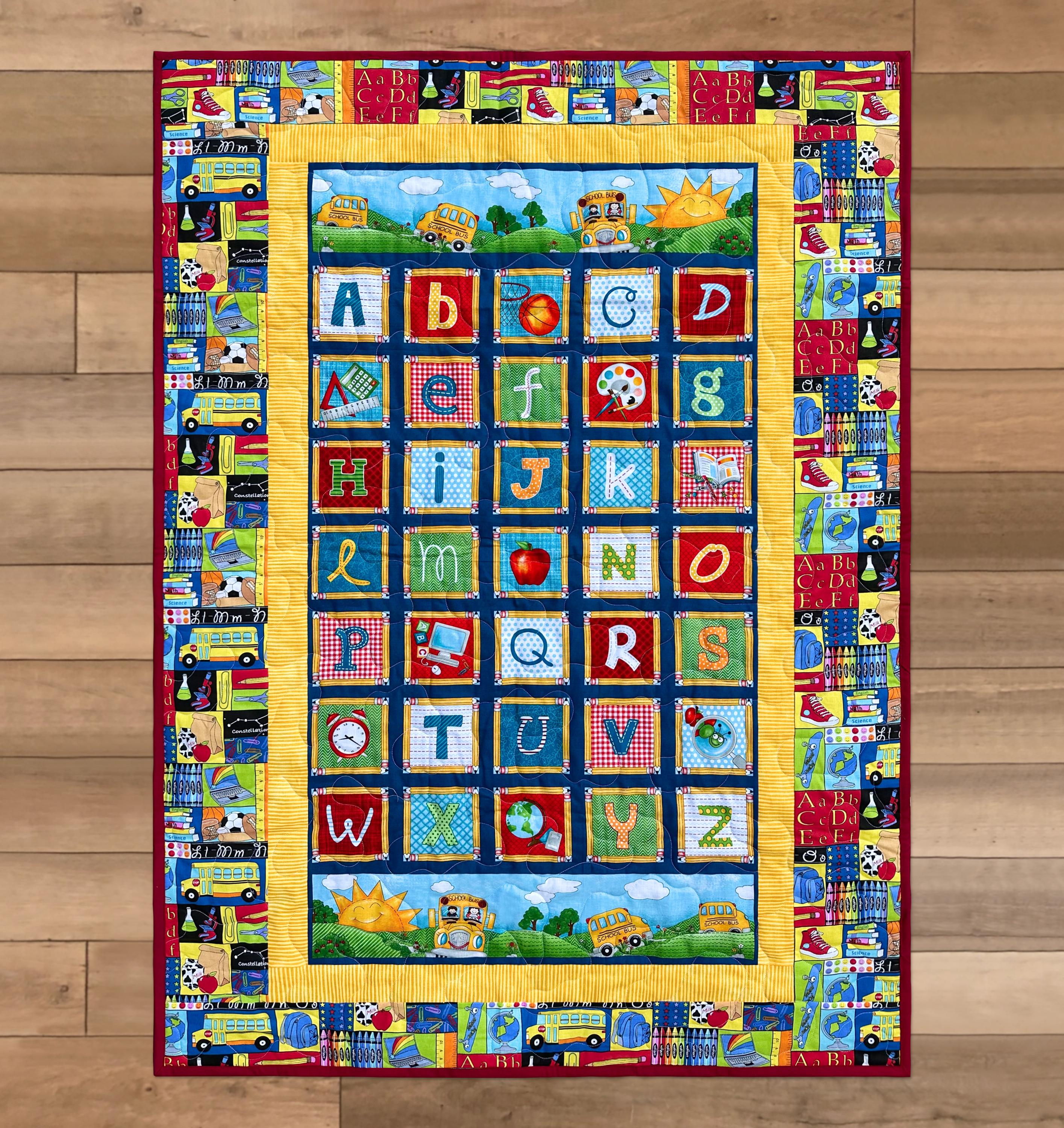 Back to School, Back to School Gift, Teacher Gift, Classroom Decoration, ABC Quilt, Teach Quilt, Back to School Decor, Teacher Gift Idea
