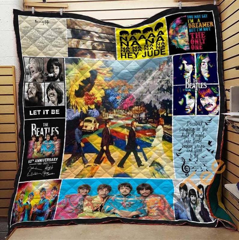 The Beatles Sherpa Fleece Blanket, Rock Band Quilt, Christmas Quilt
