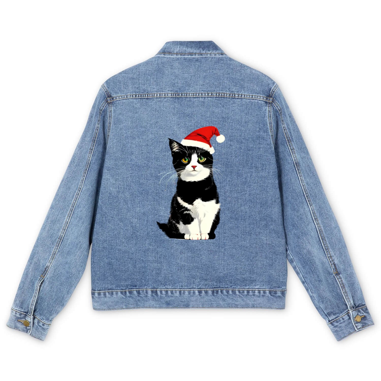 Meowy Christmas ! Men's Denim Jackets