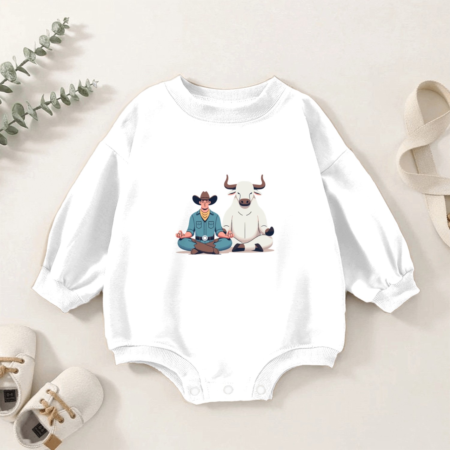 Rodeo Bull Riding Livestock Show Farmer Cattle Baby Romper Sweatshirts