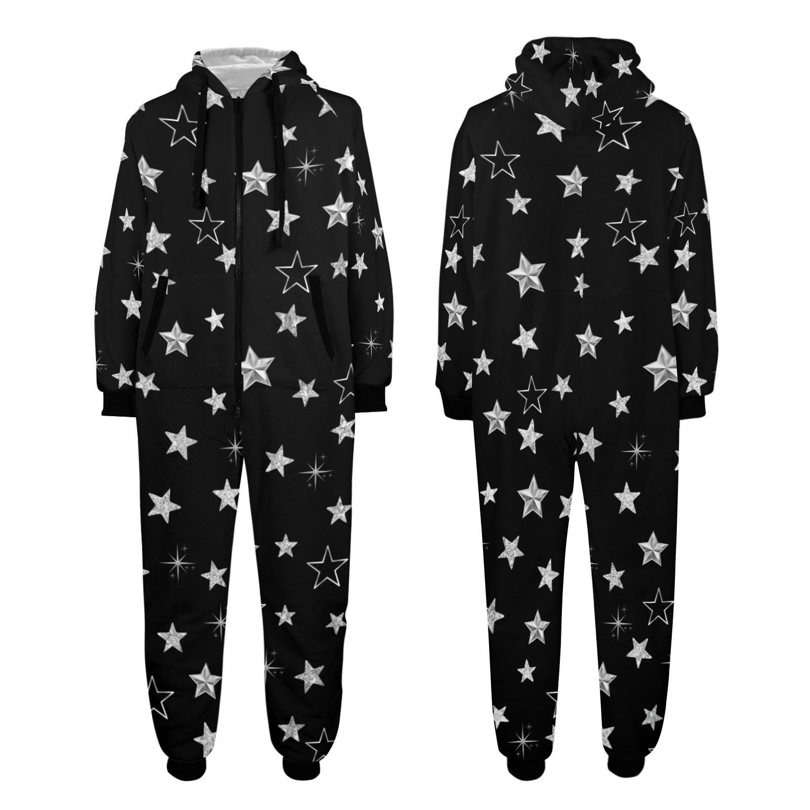 Stars Onesie for the family, stars Hooded Jumpsuit, stars onesie, stars rompers, choose your color onesie, custom silver stars onesie