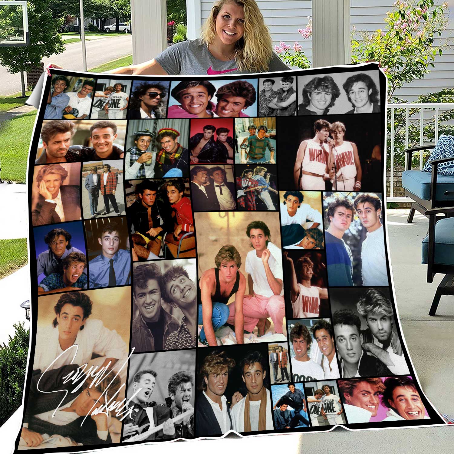 Wham Celebrity Montage Fleece Blanket