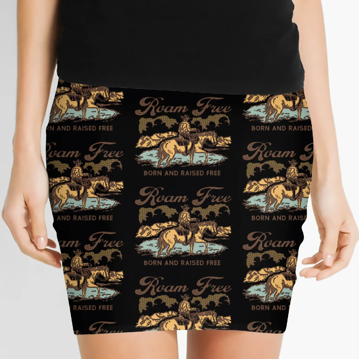 Roam Free Cowboy Women's Mini Skirts