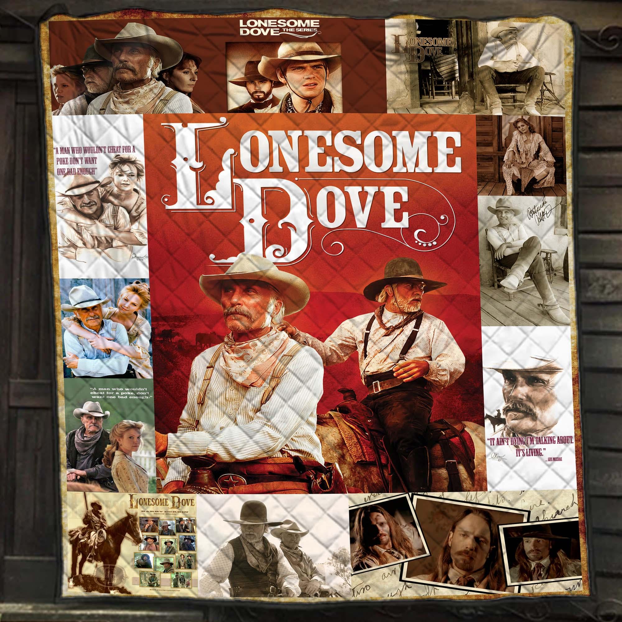 Lonesome Dove Western Sherpa Fleece Blanket, Ranch Life Art Quilt
