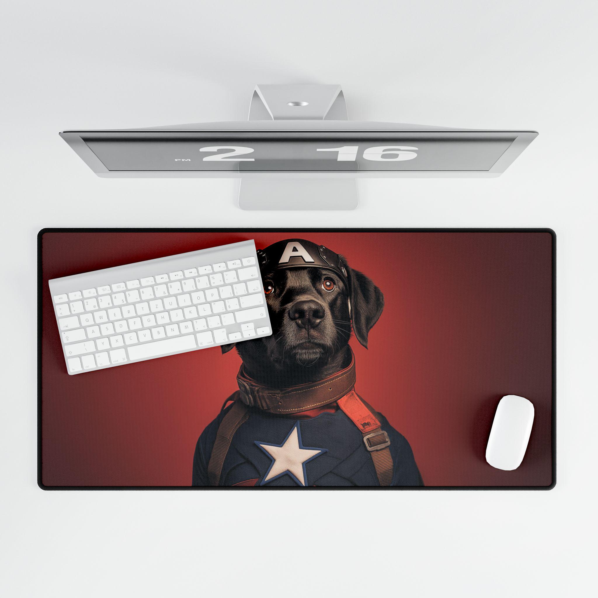 Labrador Captain America Mouse Pad/Desk Mats