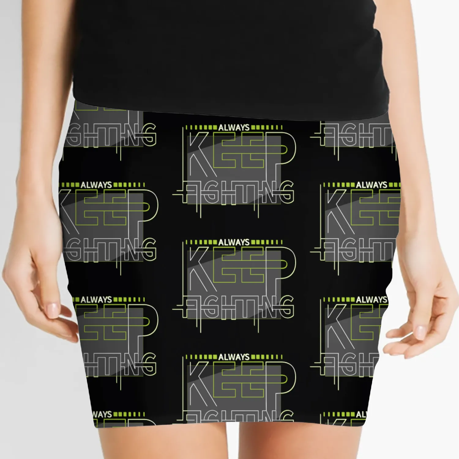 Neon Outline Inspirational Quote Women's Mini Skirts