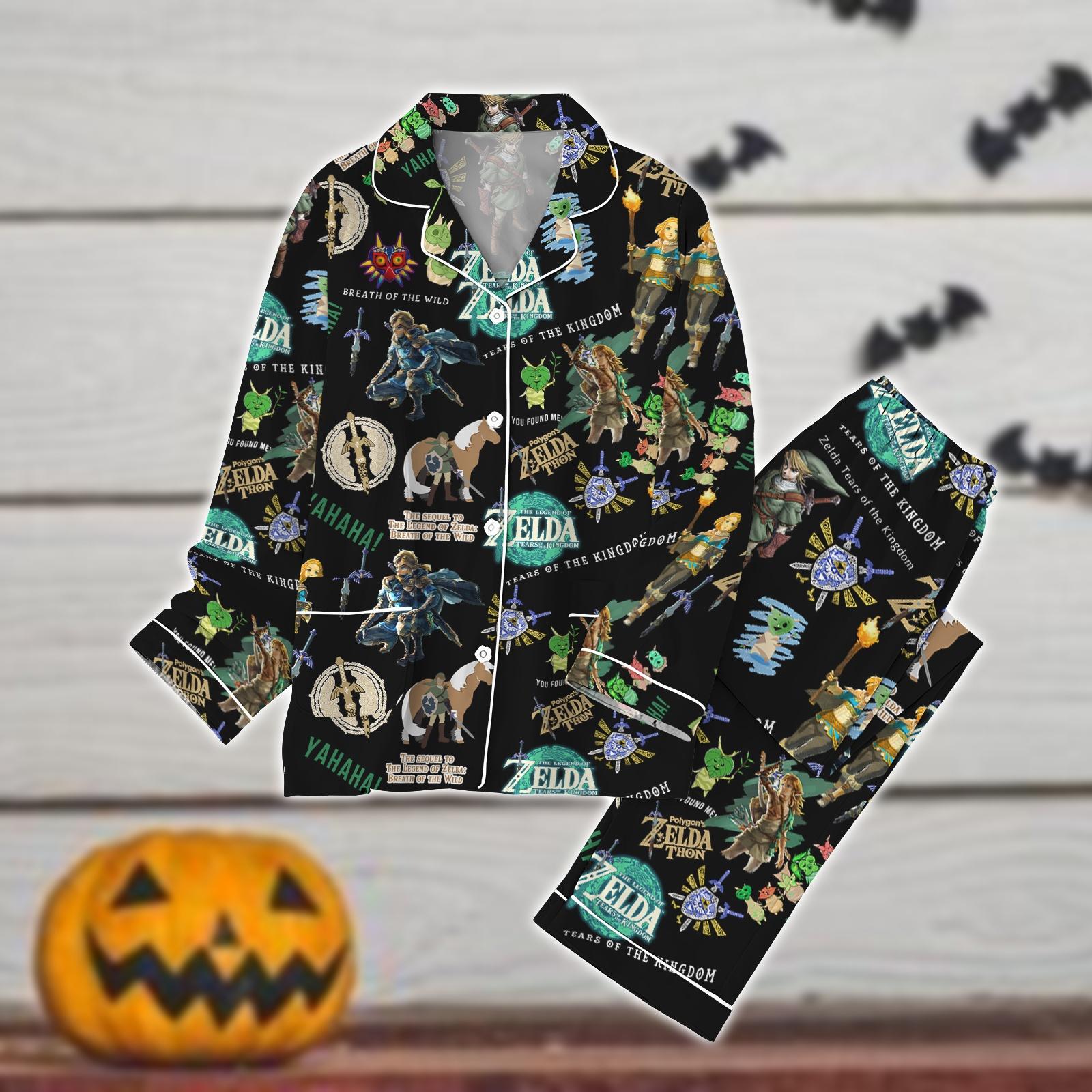 Legend Of Zelda Pajamas Set, Zelda Link Holiday Pajamas, Link Costume Shirt, The Legend Of Zelda Pants, Zelda Game Tee, Game Gift