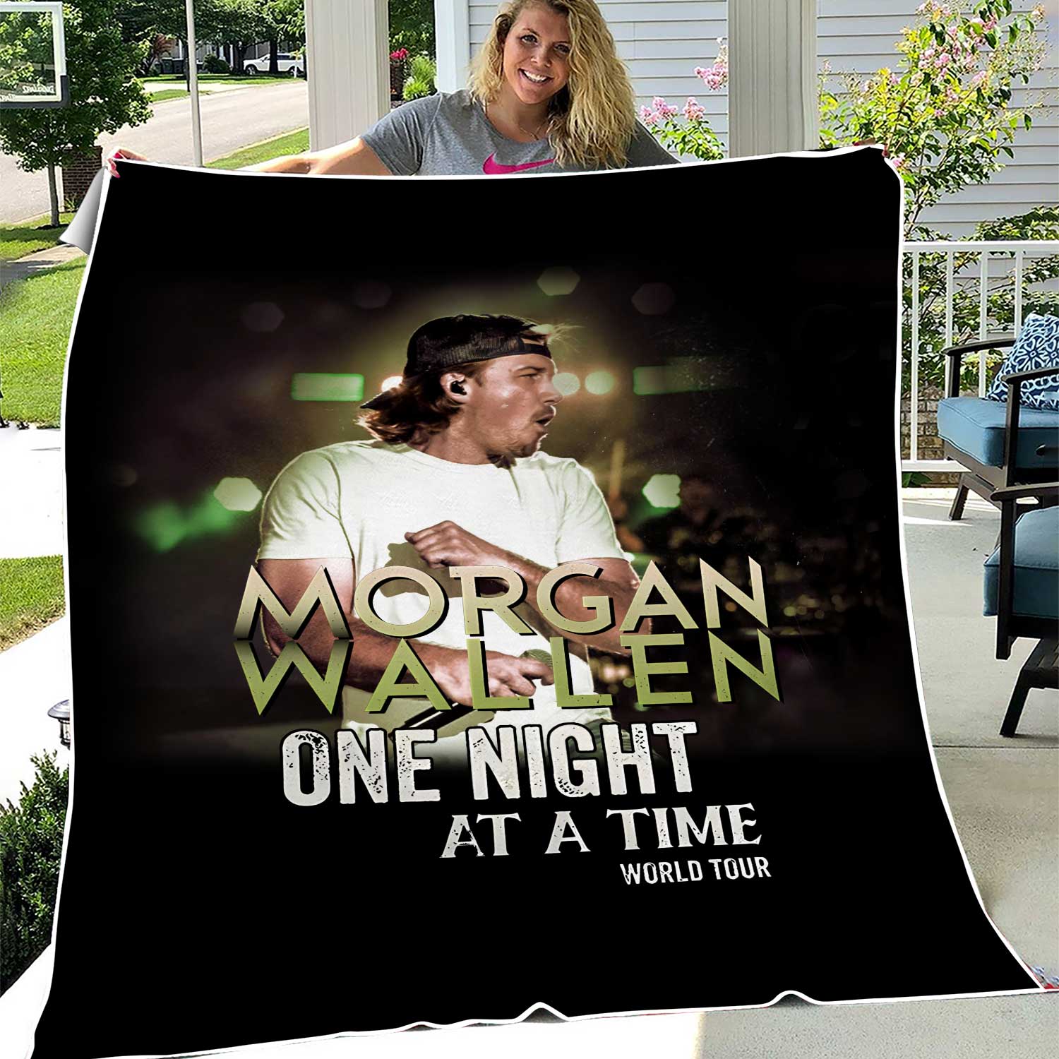 One Night At a Time Blanket, Wallen Western Last Night Velveteen Plush Blanket