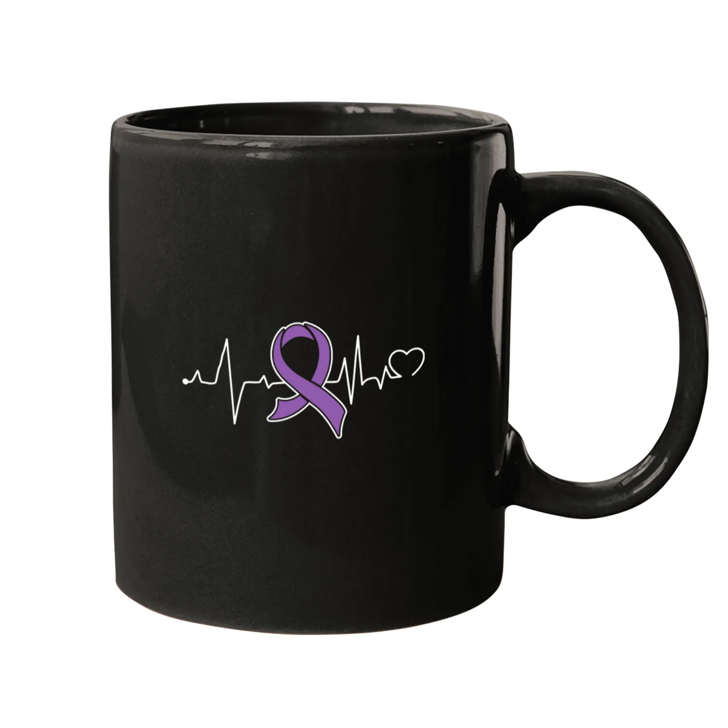 Heartbeat Epilepsy Awareness Support Ribbon Mugs