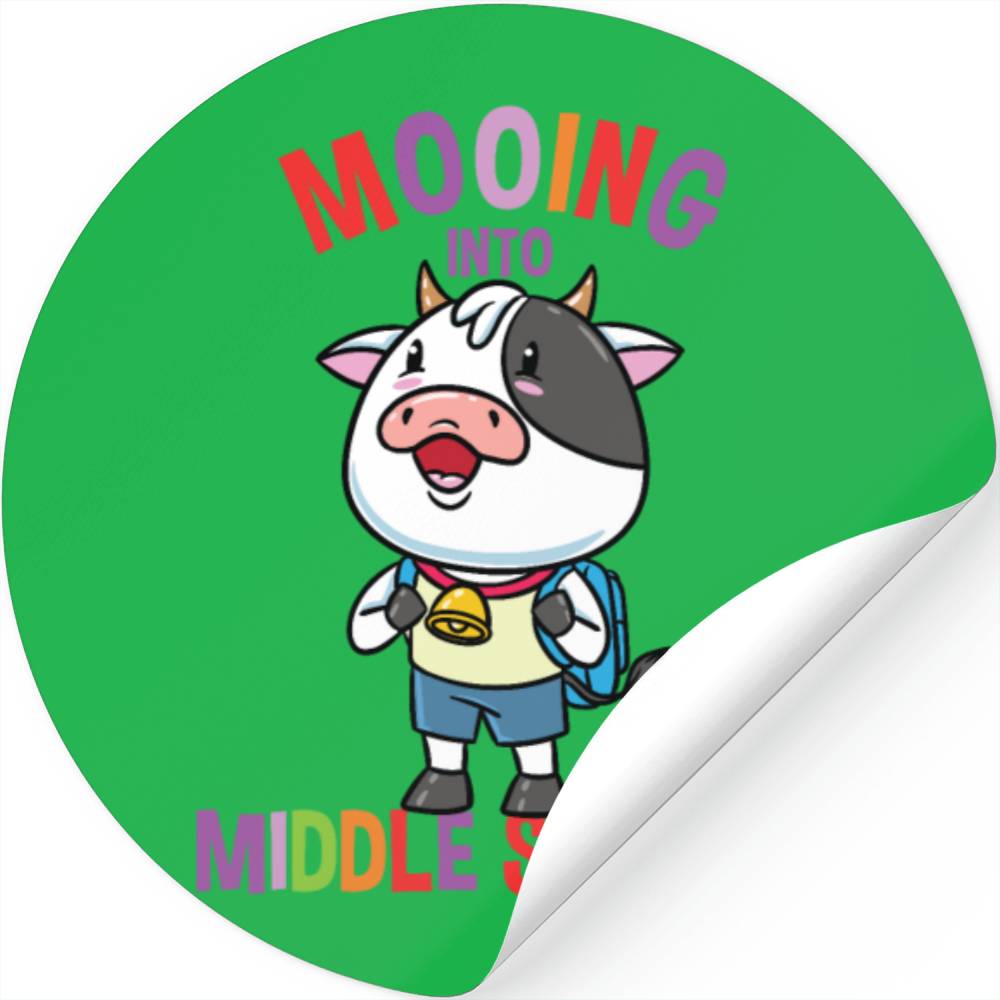 Mooing Into Middle School Cow Stickers
