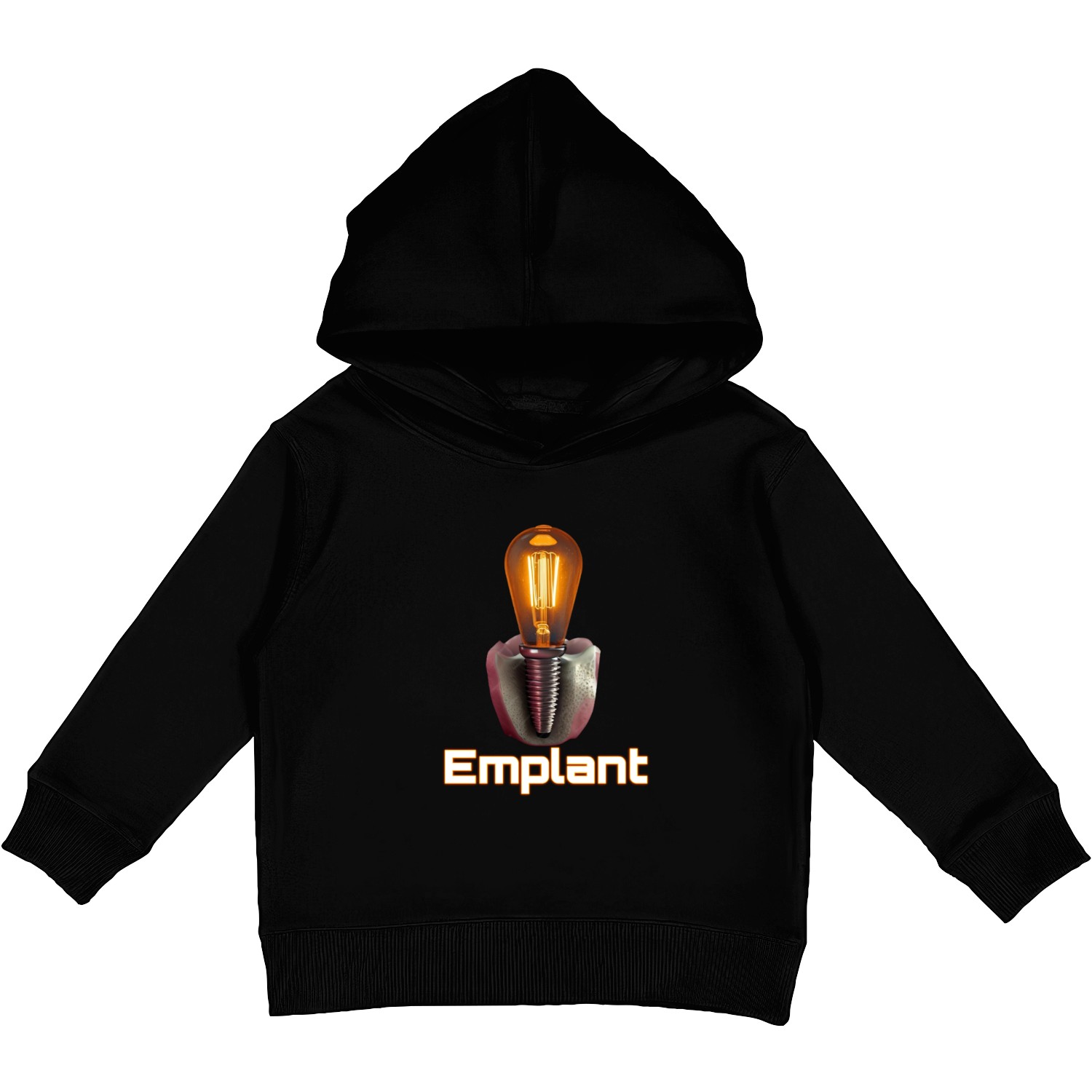 Innovative Lightbulb Dental Implant Design Kids Pullover Hoodies