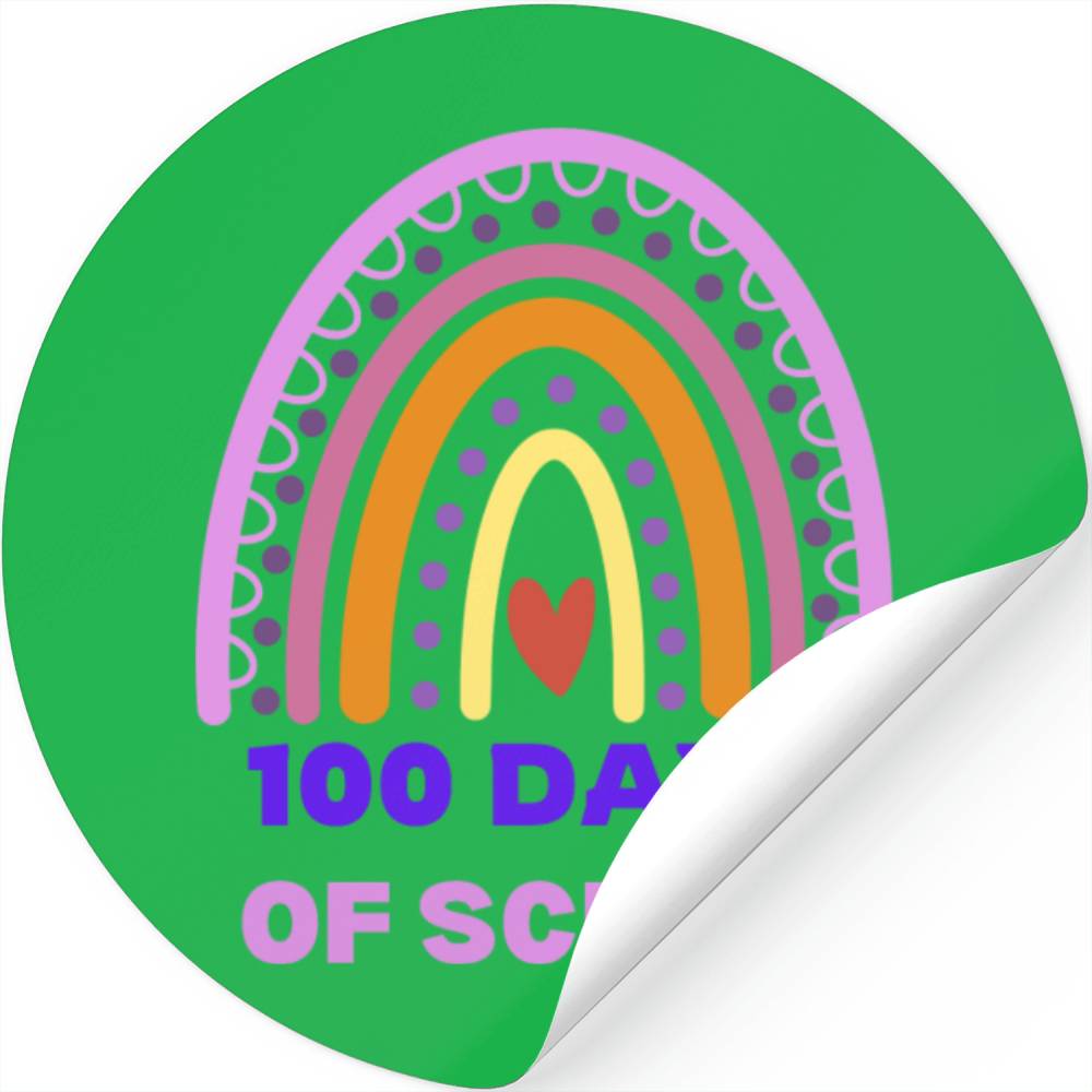 Cute 100 Days Of School Rainbow 100th Day Of Schoo Stickers