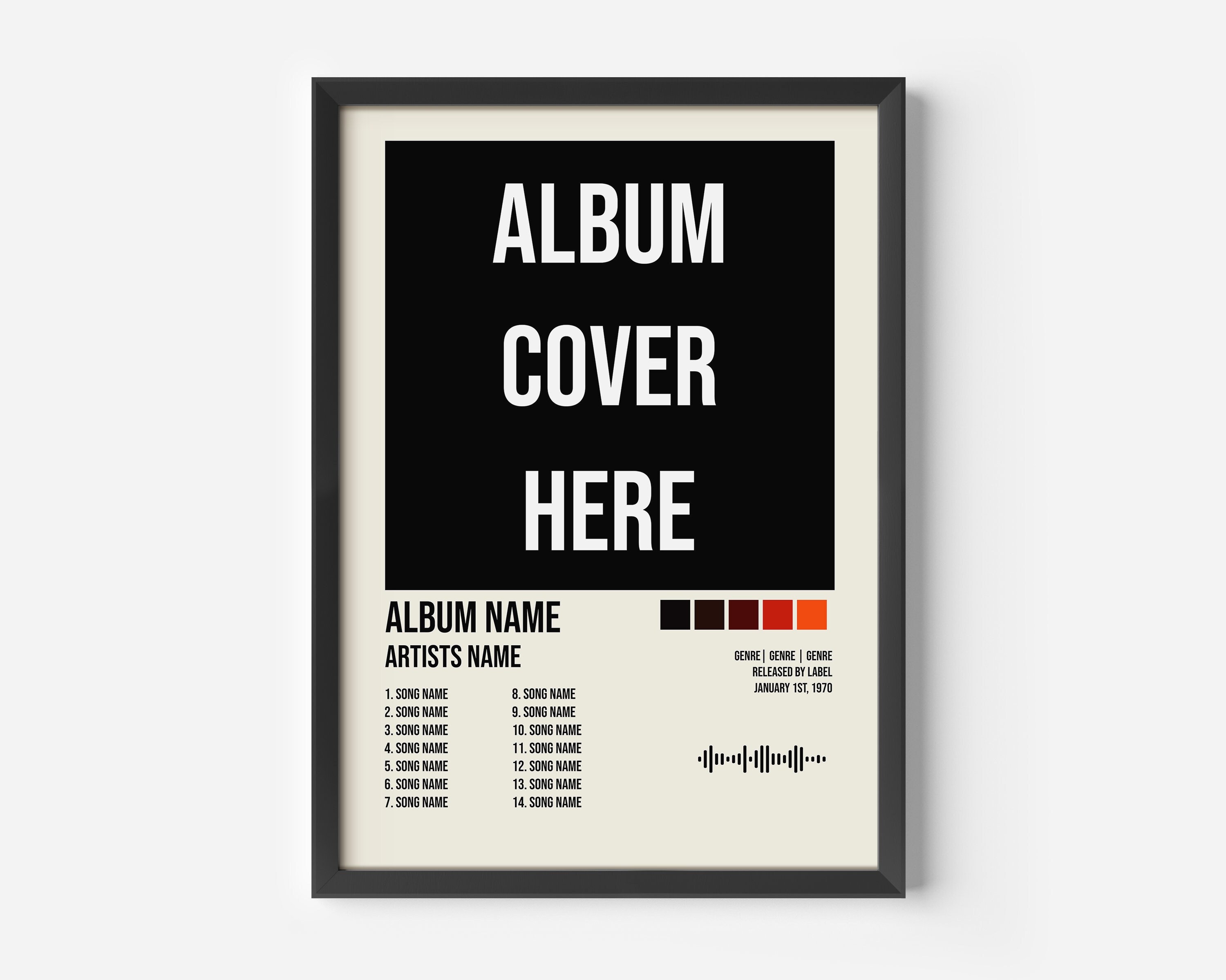 Custom Album Poster | Custom Album Print | Personalised Album Cover