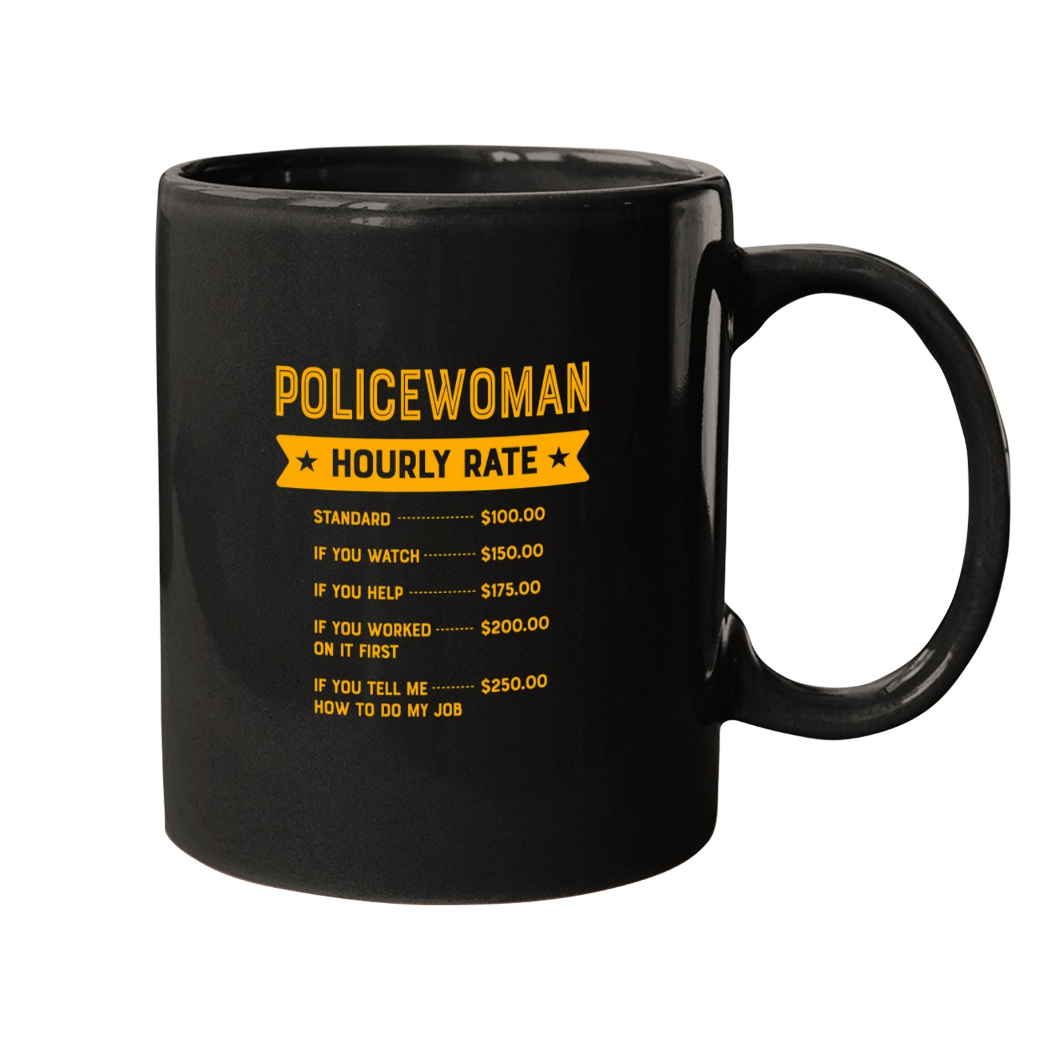 Police Job Policewoman Hourly Rate Labour Day Cops Workers Day Mugs