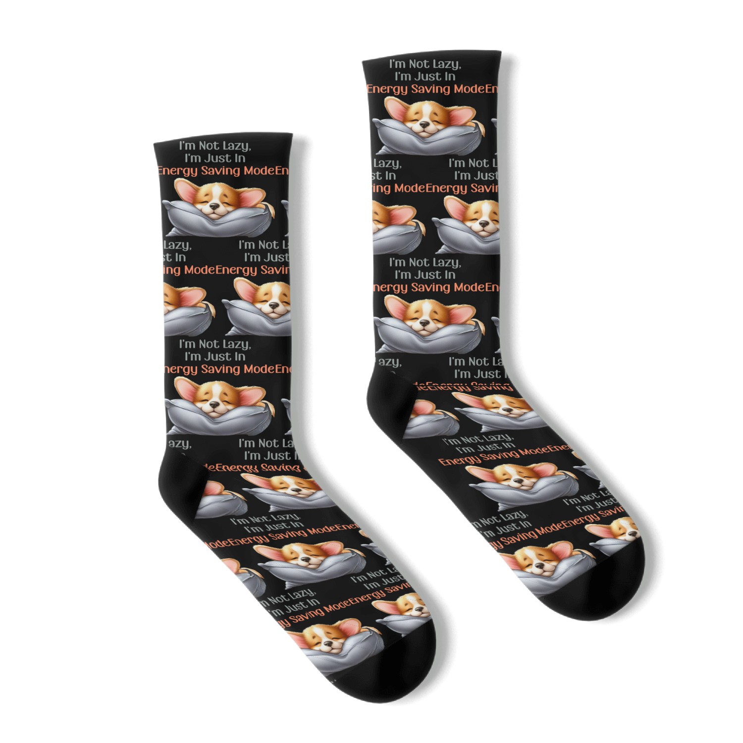 Sleeping little corgi -Energy Saving Mode Socks